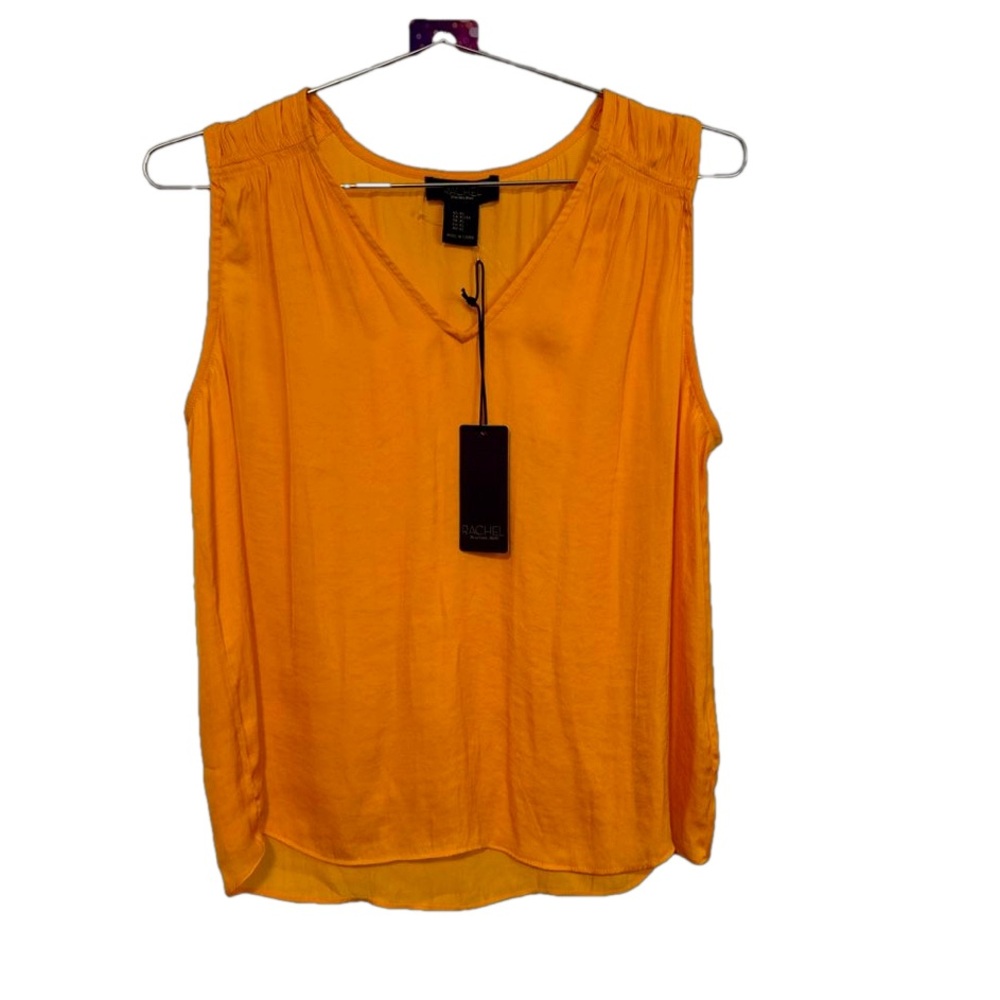 RACHEL Rachel Roy Orange Blouse with Rounded Neckline